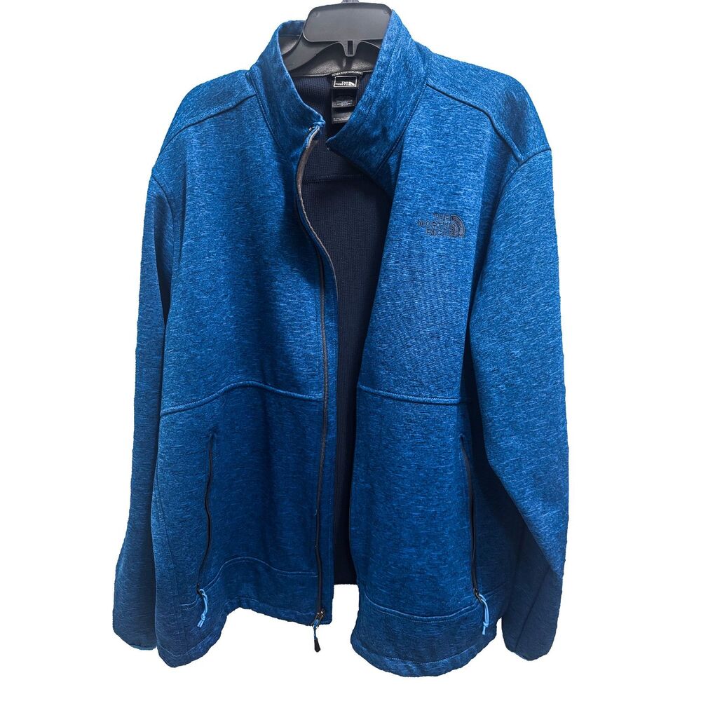 The North Face Heathered Blue Full Zip Fleece Jacket Mens
